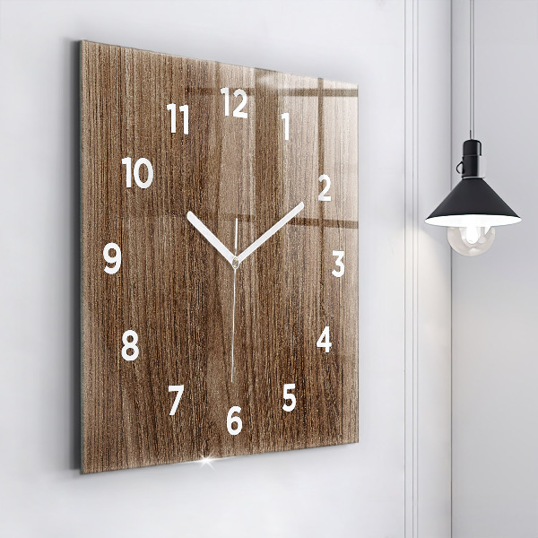 Wanduhr quadratisch mit motiv Dunkles Holz