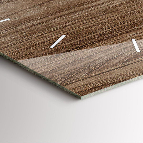 Wanduhr quadratisch mit motiv Dunkles Holz