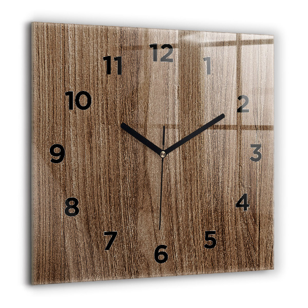 Wanduhr quadratisch mit motiv Dunkles Holz