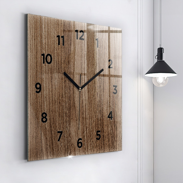 Wanduhr quadratisch mit motiv Dunkles Holz