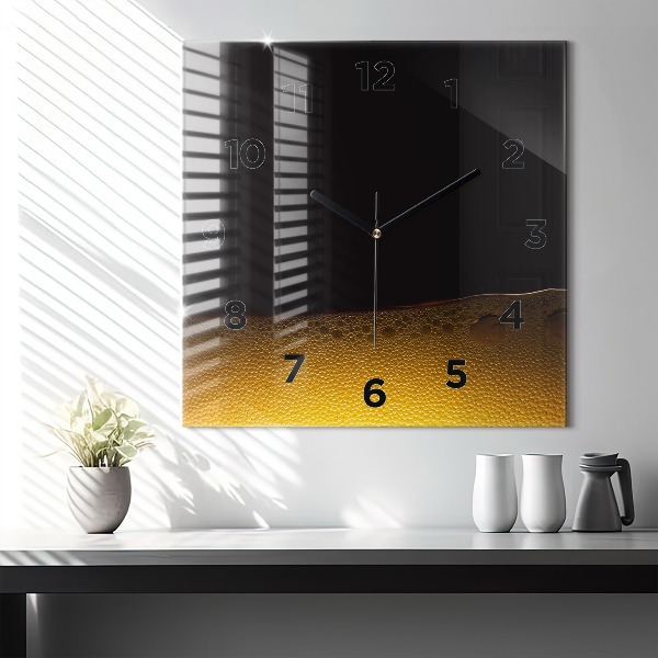 Wanduhr modern quadratisch Orangensaft