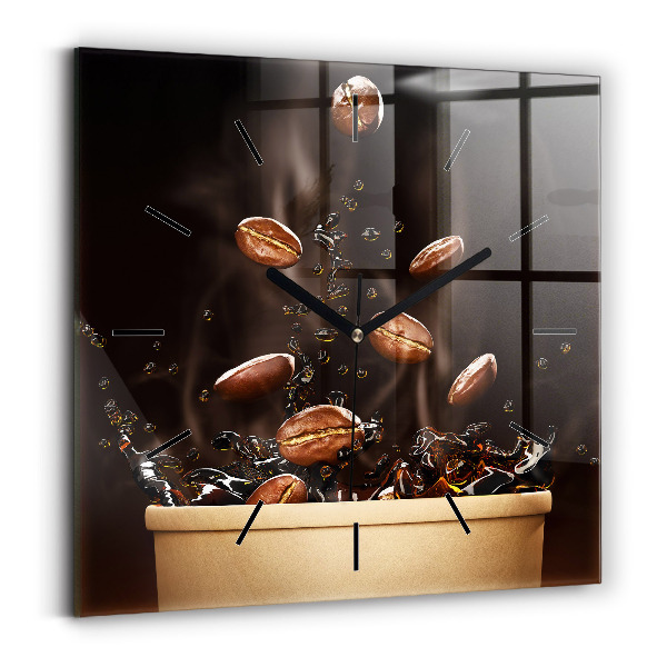 Wanduhr modern quadratisch Heißer Kaffee