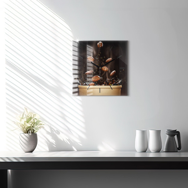 Wanduhr modern quadratisch Heißer Kaffee