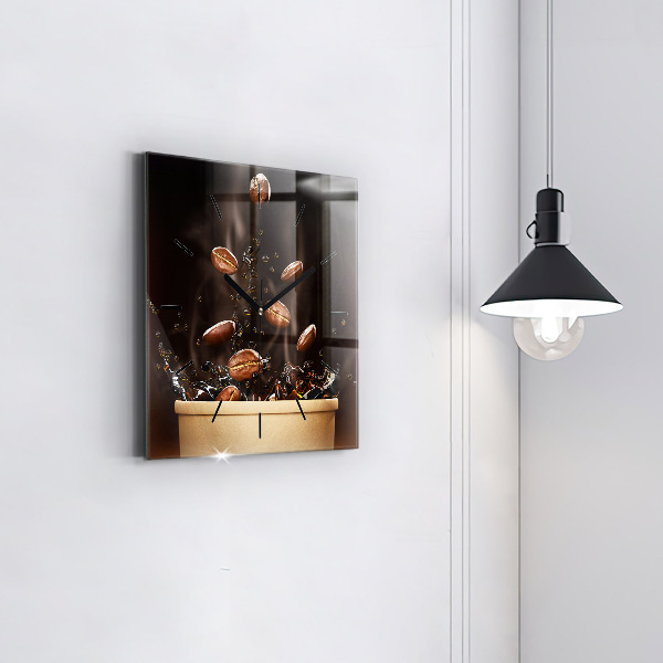 Wanduhr modern quadratisch Heißer Kaffee