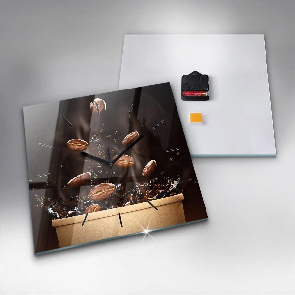 Wanduhr modern quadratisch Heißer Kaffee