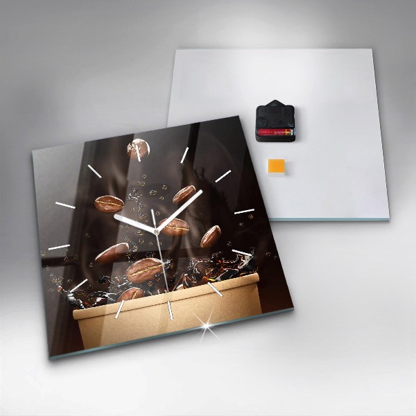 Wanduhr modern quadratisch Heißer Kaffee