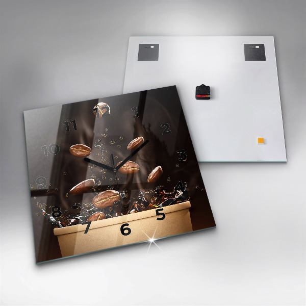 Wanduhr modern quadratisch Heißer Kaffee