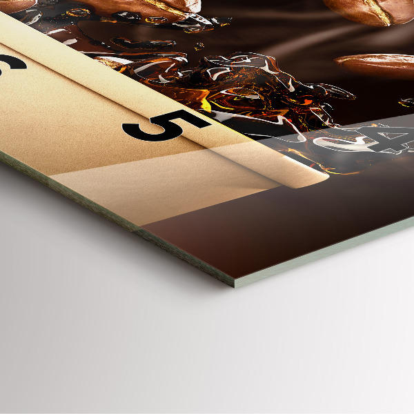 Wanduhr modern quadratisch Heißer Kaffee