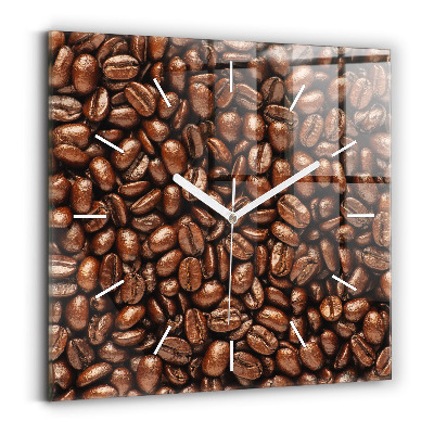 Wanduhr quadratisch Kaffeebohnen