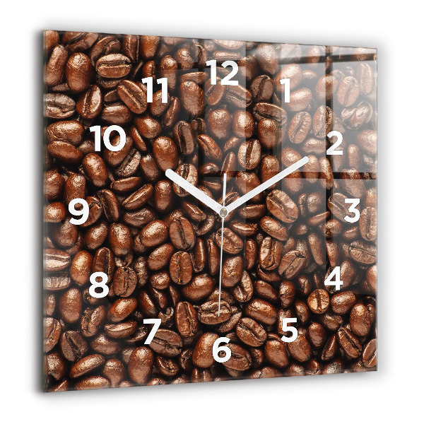 Wanduhr quadratisch Kaffeebohnen