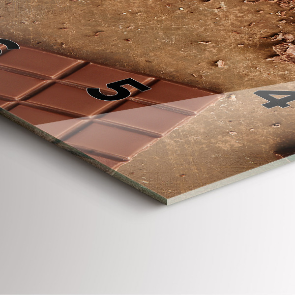 Wanduhr modern quadratisch Schokoladentafeln