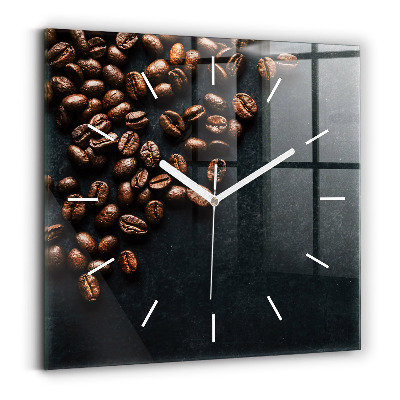 Wanduhr quadratisch mit motiv Kaffeebohnen