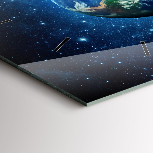 Wanduhr quadratisch Erde und die Galaxie - NASA