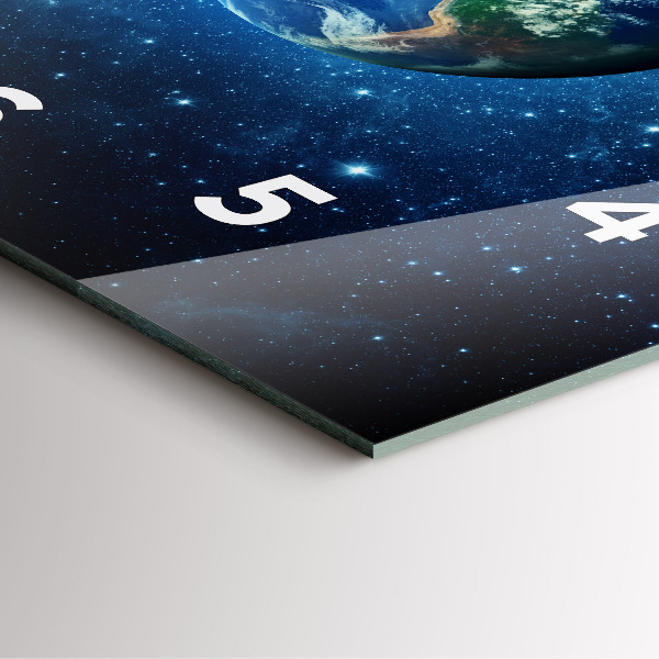 Wanduhr quadratisch Erde und die Galaxie - NASA