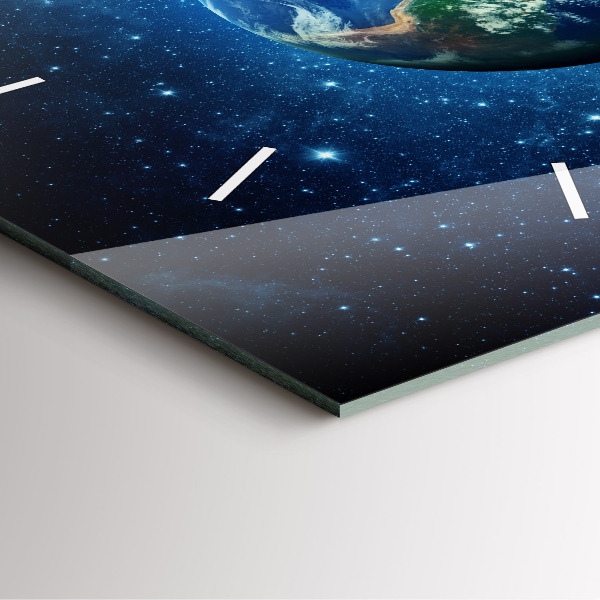 Wanduhr quadratisch Erde und die Galaxie - NASA