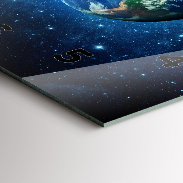 Wanduhr quadratisch Erde und die Galaxie - NASA