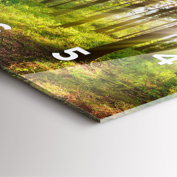 Wanduhr quadratisch mit motiv Sonnenaufgang im Wald