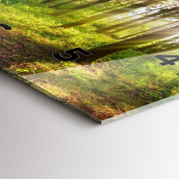 Wanduhr quadratisch mit motiv Sonnenaufgang im Wald