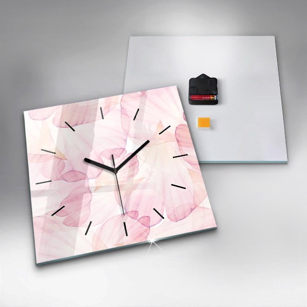 Wanduhr quadratisch mit motiv Aquarellierte Blütenblätter