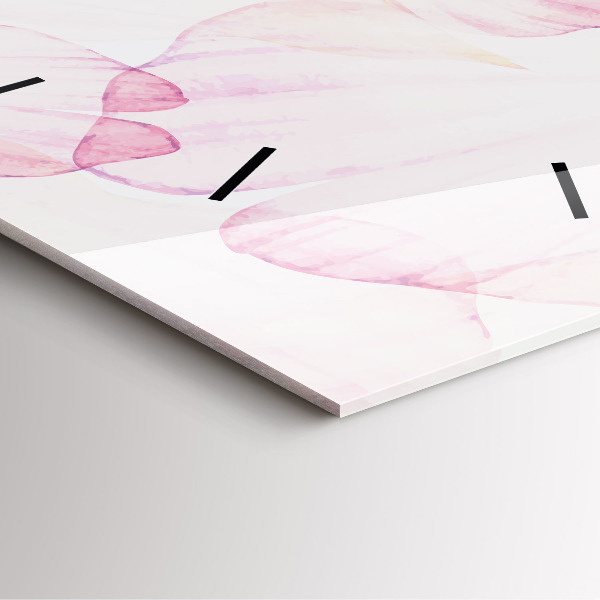 Wanduhr quadratisch mit motiv Aquarellierte Blütenblätter