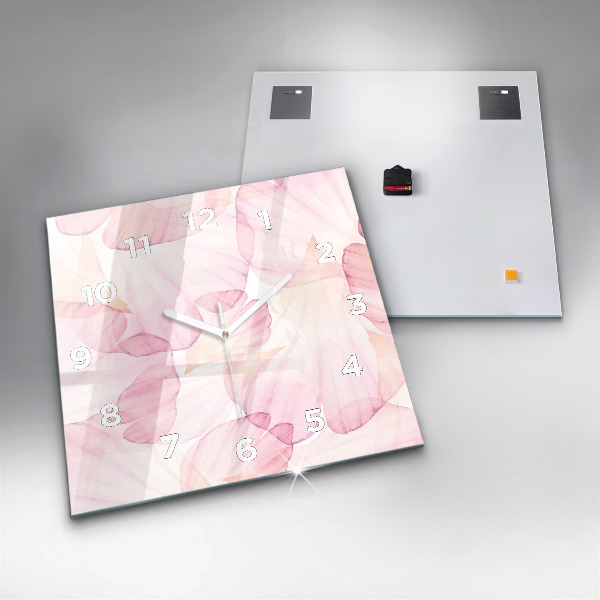 Wanduhr quadratisch mit motiv Aquarellierte Blütenblätter