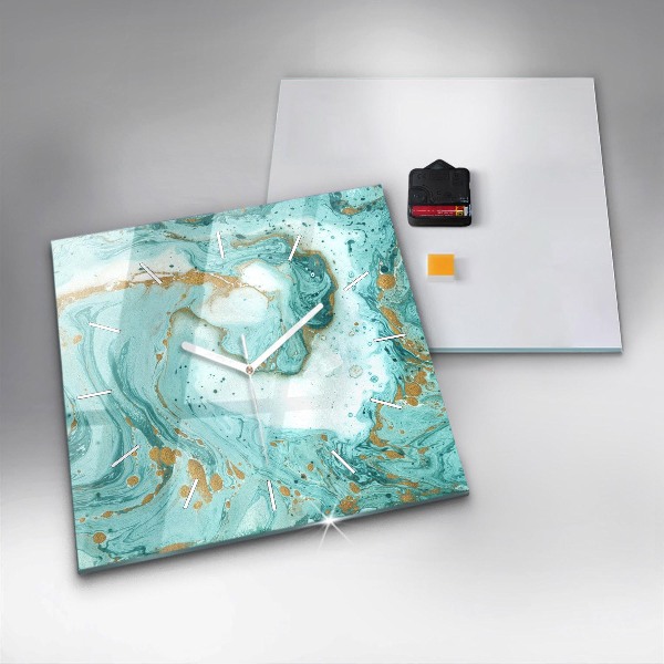 Wanduhr quadratisch Marmor Textur