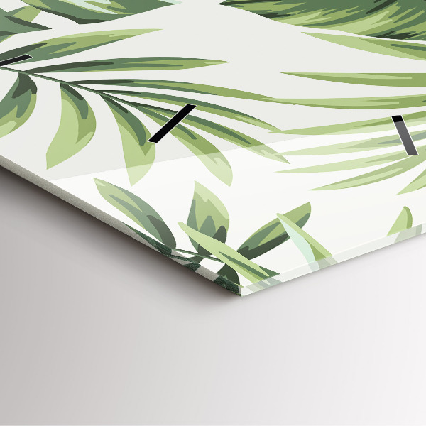 Wanduhr modern quadratisch Tropisches Muster