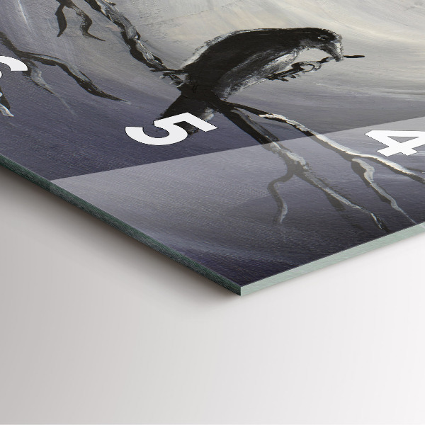 Wanduhr quadratisch mit motiv Rabe im Mondlicht