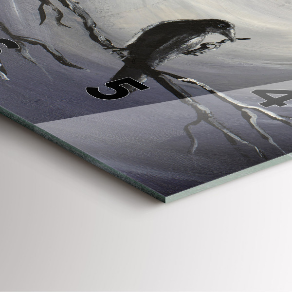 Wanduhr quadratisch mit motiv Rabe im Mondlicht