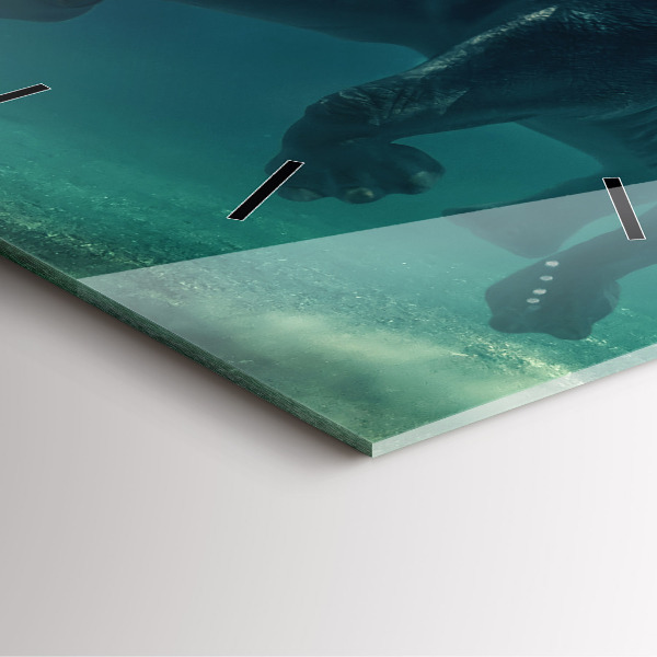 Wanduhr quadratisch mit motiv Schwimmender Elefant im Ozean