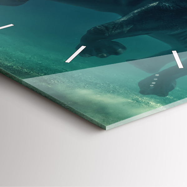 Wanduhr quadratisch mit motiv Schwimmender Elefant im Ozean
