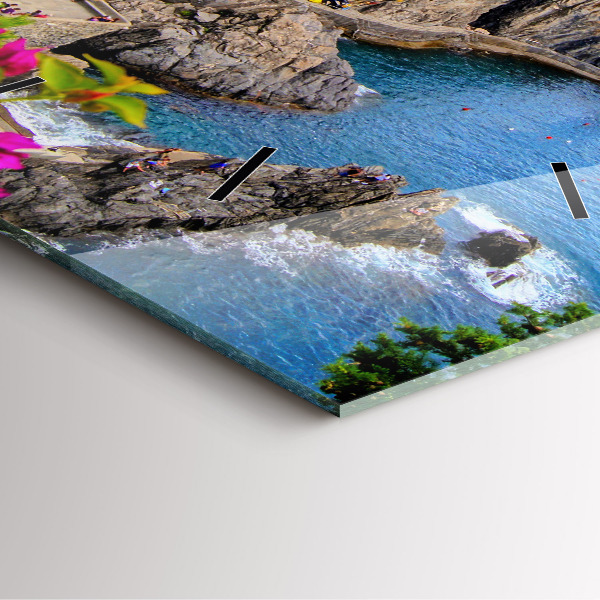 Wanduhr quadratisch mit motiv Cinque Terre Küste