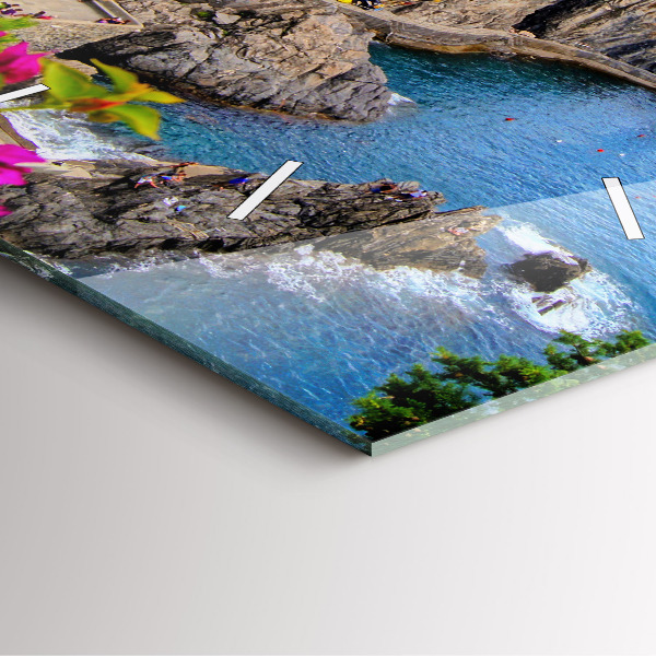 Wanduhr quadratisch mit motiv Cinque Terre Küste