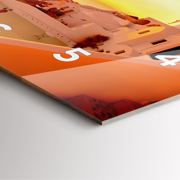 Wanduhr quadratisch mit motiv Alte Windmühle in Santorini