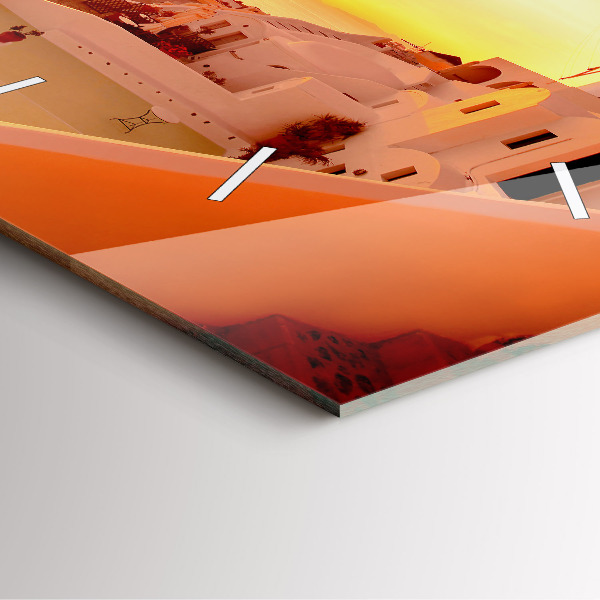 Wanduhr quadratisch mit motiv Alte Windmühle in Santorini