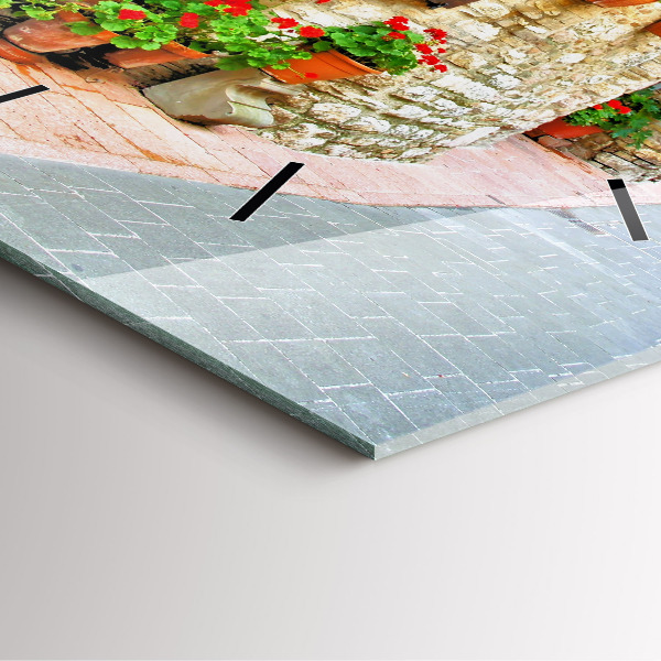 Wanduhr quadratisch mit motiv Malerische Straße