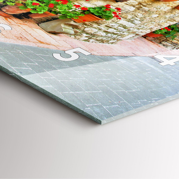 Wanduhr quadratisch mit motiv Malerische Straße