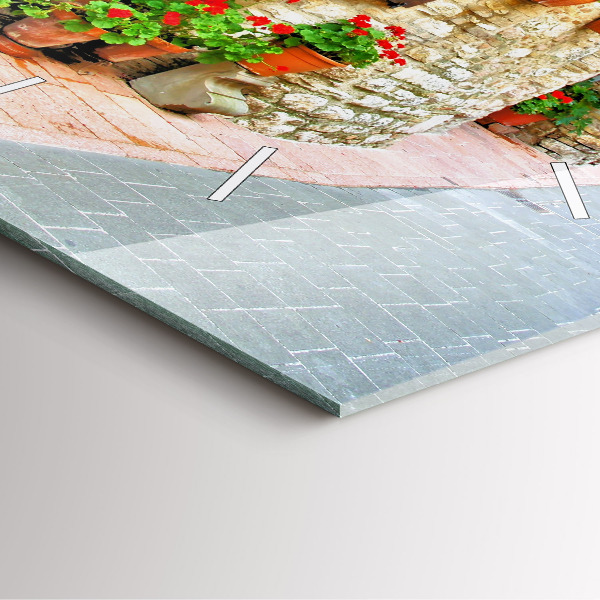 Wanduhr quadratisch mit motiv Malerische Straße