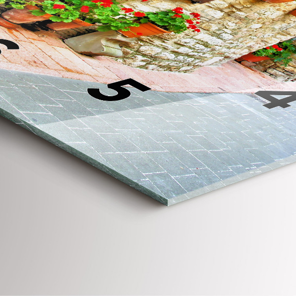 Wanduhr quadratisch mit motiv Malerische Straße