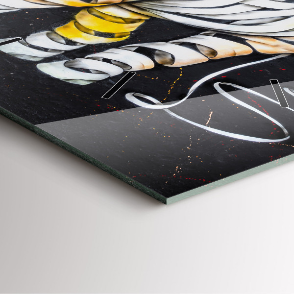 Wanduhr modern quadratisch Abstraktes Rhinozeros