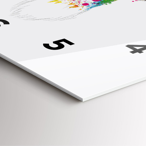 Wanduhr quadratisch Kopf eines farbigen Hirsches