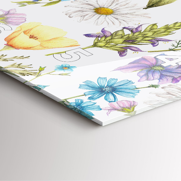 Wanduhr quadratisch mit motiv Komposition von Blumen