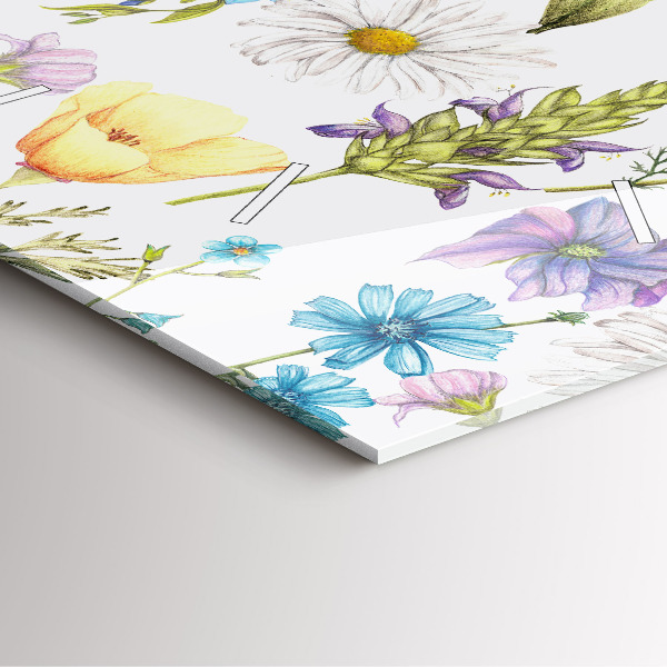 Wanduhr quadratisch mit motiv Komposition von Blumen