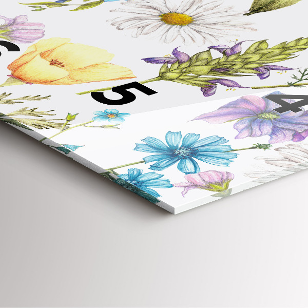 Wanduhr quadratisch mit motiv Komposition von Blumen