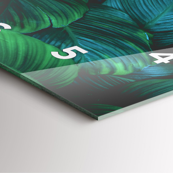 Wanduhr modern quadratisch Blätter der Natur