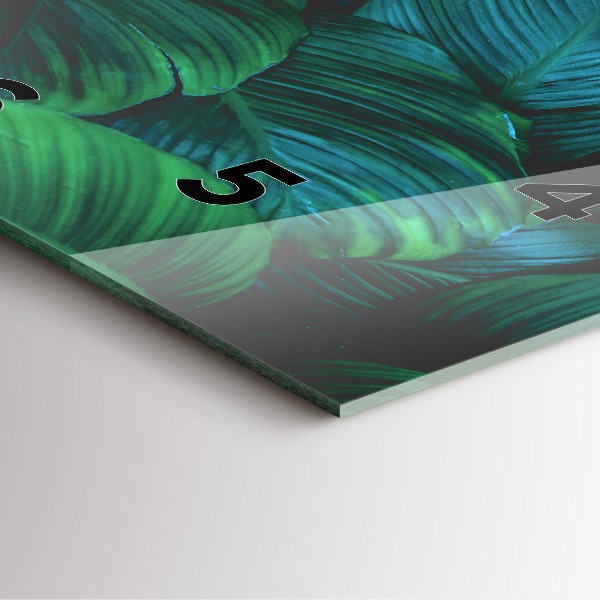 Wanduhr modern quadratisch Blätter der Natur