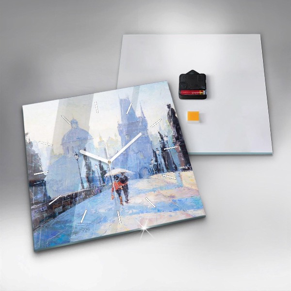 Wanduhr quadratisch mit motiv Ölgemälde