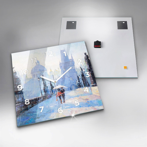Wanduhr quadratisch mit motiv Ölgemälde