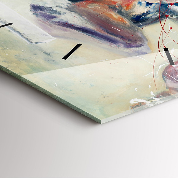 Wanduhr quadratisch mit motiv Illustration Galoppierende Pferde