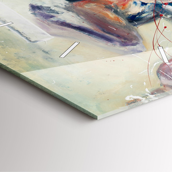 Wanduhr quadratisch mit motiv Illustration Galoppierende Pferde